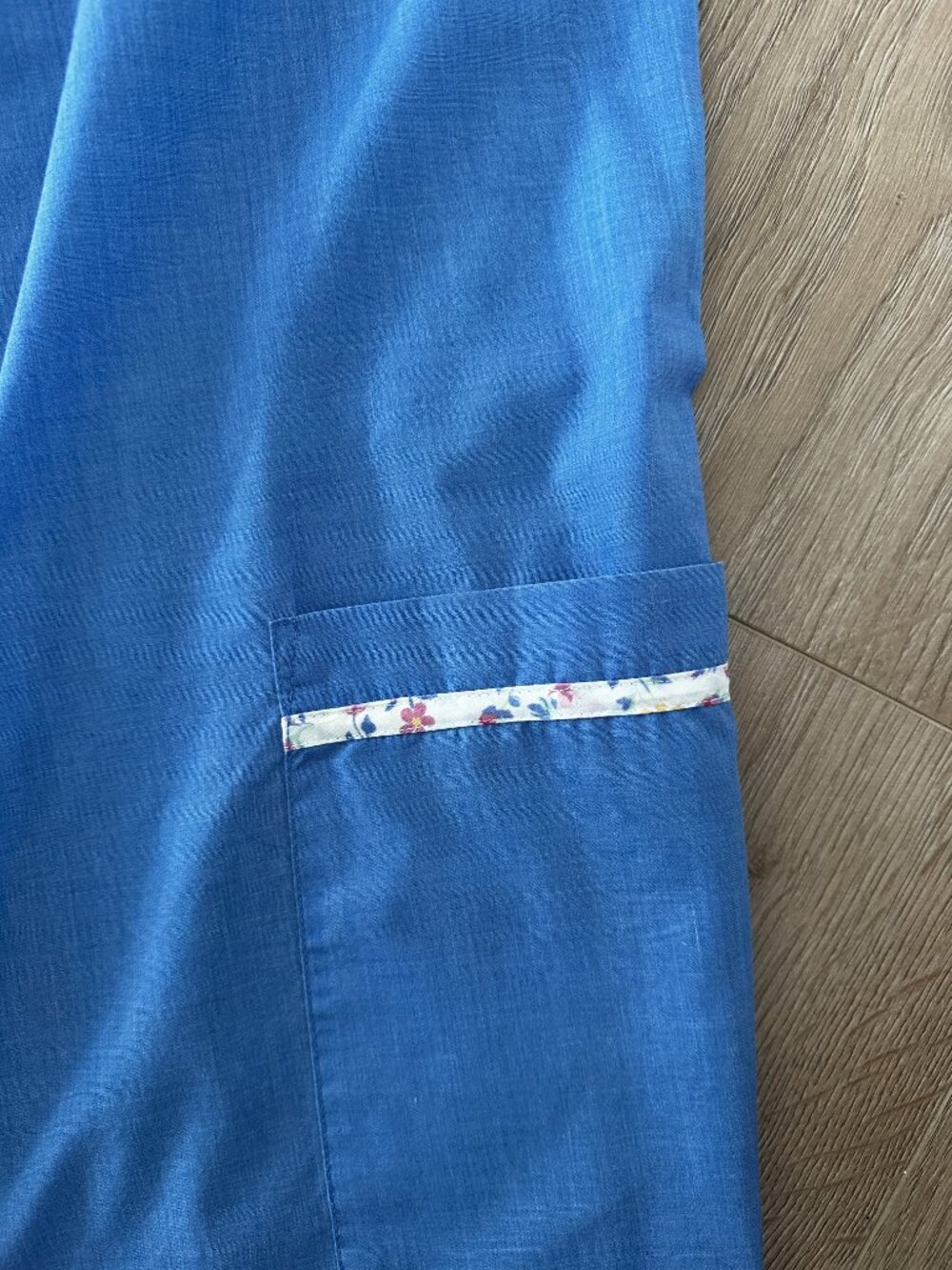 Women's Vintage Embroidered Retro House/Porch Dress sz XL - Royal Blue - Picture 6 of 11